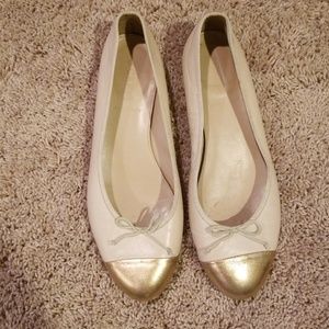 Jcrew gold captoe flats